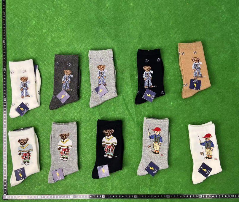 Zdjęcie QC 1 z 6 — Chanel Logo Ankle Socks, Ami Heart Socks, Ralph Lauren Polo Bear Socks Collection [25 styles]
