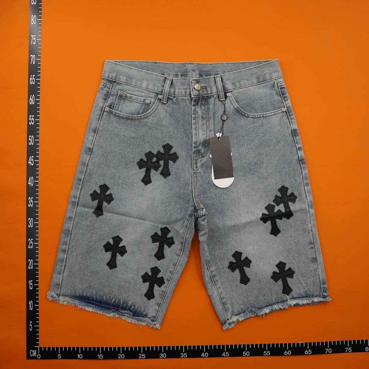 Zdjęcie QC 1 z 1 — Chrome Hearts Cross-Embroidered Denim Shorts
