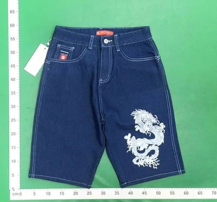 Zdjęcie QC 2 z 4 — JNCO Jeans Flame Embroidery Denim Shorts [40 styles]