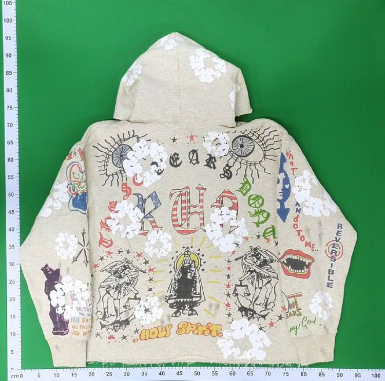 Zdjęcie QC 2 z 3 — Saint Laurent Graffiti-Print Hooded Sweatshirt