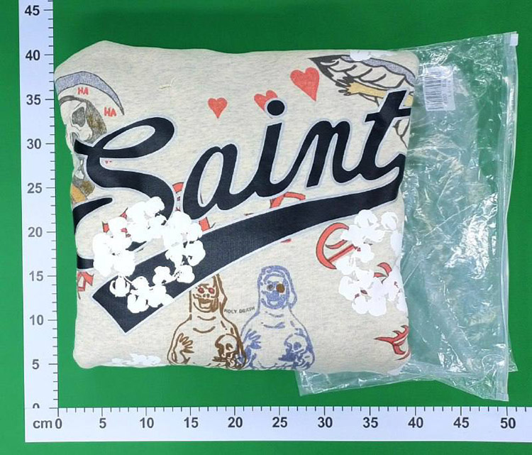 Zdjęcie QC 3 z 3 — Saint Laurent Graffiti-Print Hooded Sweatshirt